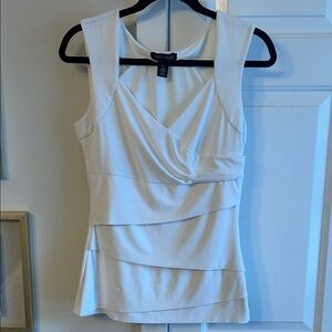 White House Black Market White Layered Sleeveless Blouse